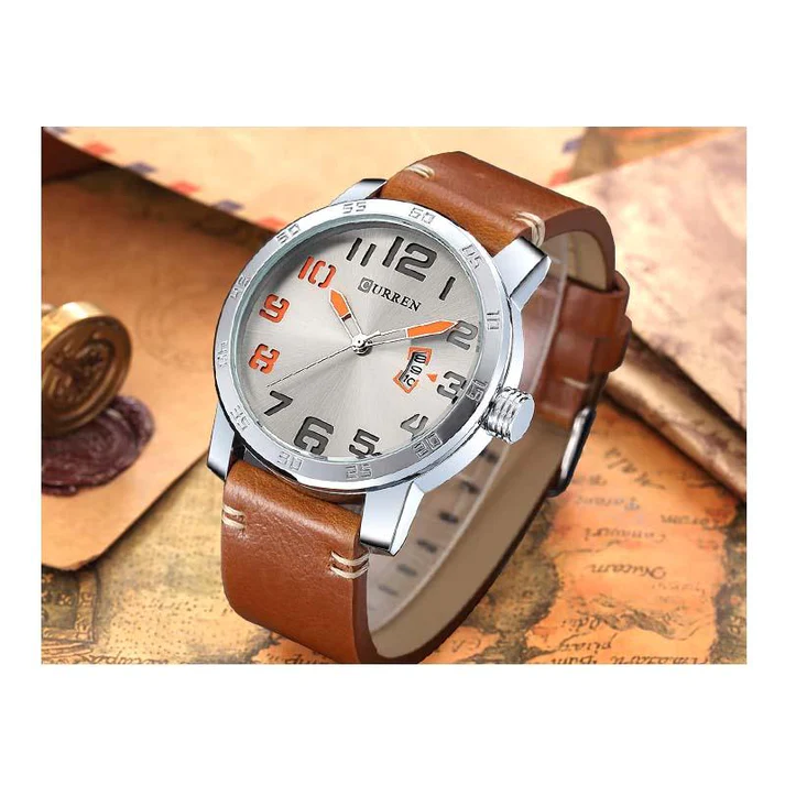 CURREN Original Brand Leather Straps Wrist Watch For Men With Brand (Box & Bag)-8254